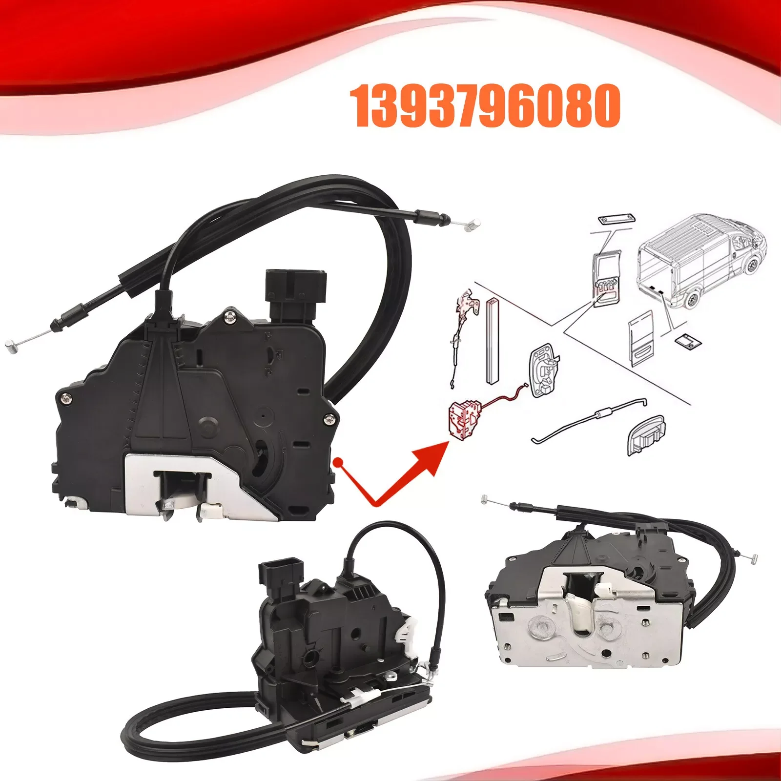 AP02 Für Peugeot Boxer II Citroen Jumper Aktuator Hinten Tür Latch Lock Motor 1345728080 1393796080 Image