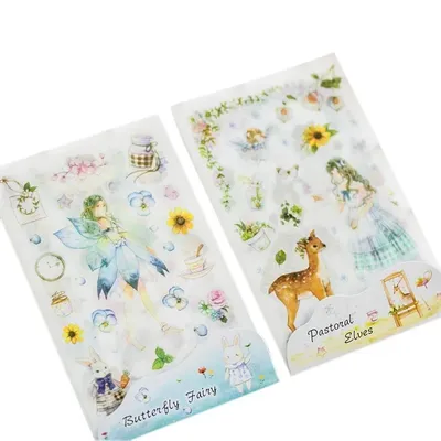 6 teile/paket neue pastorale Elfen & Schmetterling Fee dekorative Aufkleber Scrap booking DIY Image