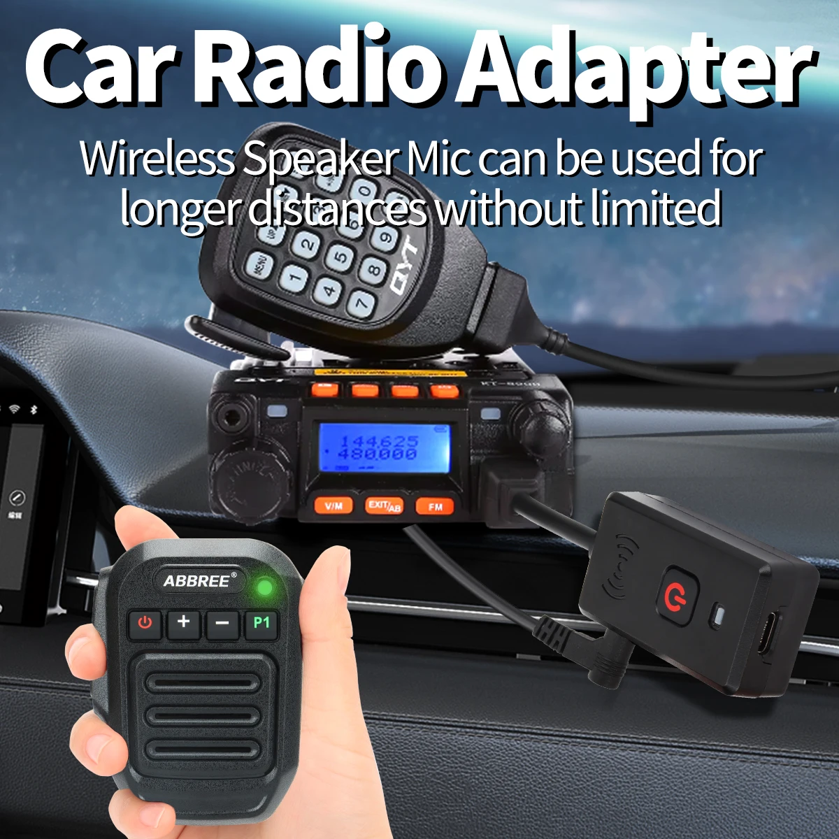 ABBREE Drahtloses Bluetooth-Lautsprechermikrofon Handmikrofon K Typ/8 Pin für Quansheng UV-K5(8) K6 Baofeng UV-5R 21 QYT KT-8900D Image