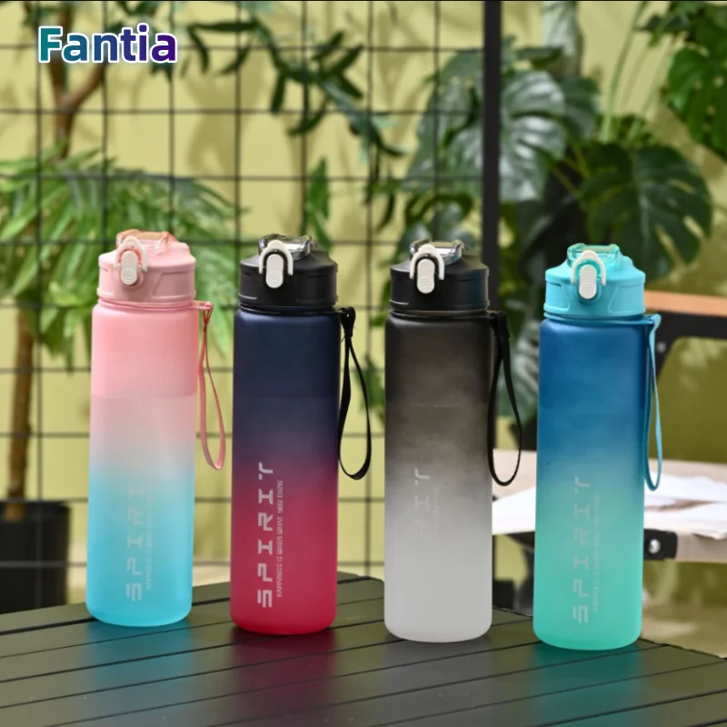 1PCS 800ML Große Kapazität Sport Wasser Flasche Auslaufsicher Bunte Kunststoff Tasse Trinken Im Freien Reise Tragbare Gym Fitness krüge Image