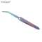 Pinzette per modellare le unghie arcobaleno Strumenti per nail art Pinzette inverse con chiusura a croce in acciaio inossidabile Pinzette curve per hobby artigianale fai da te