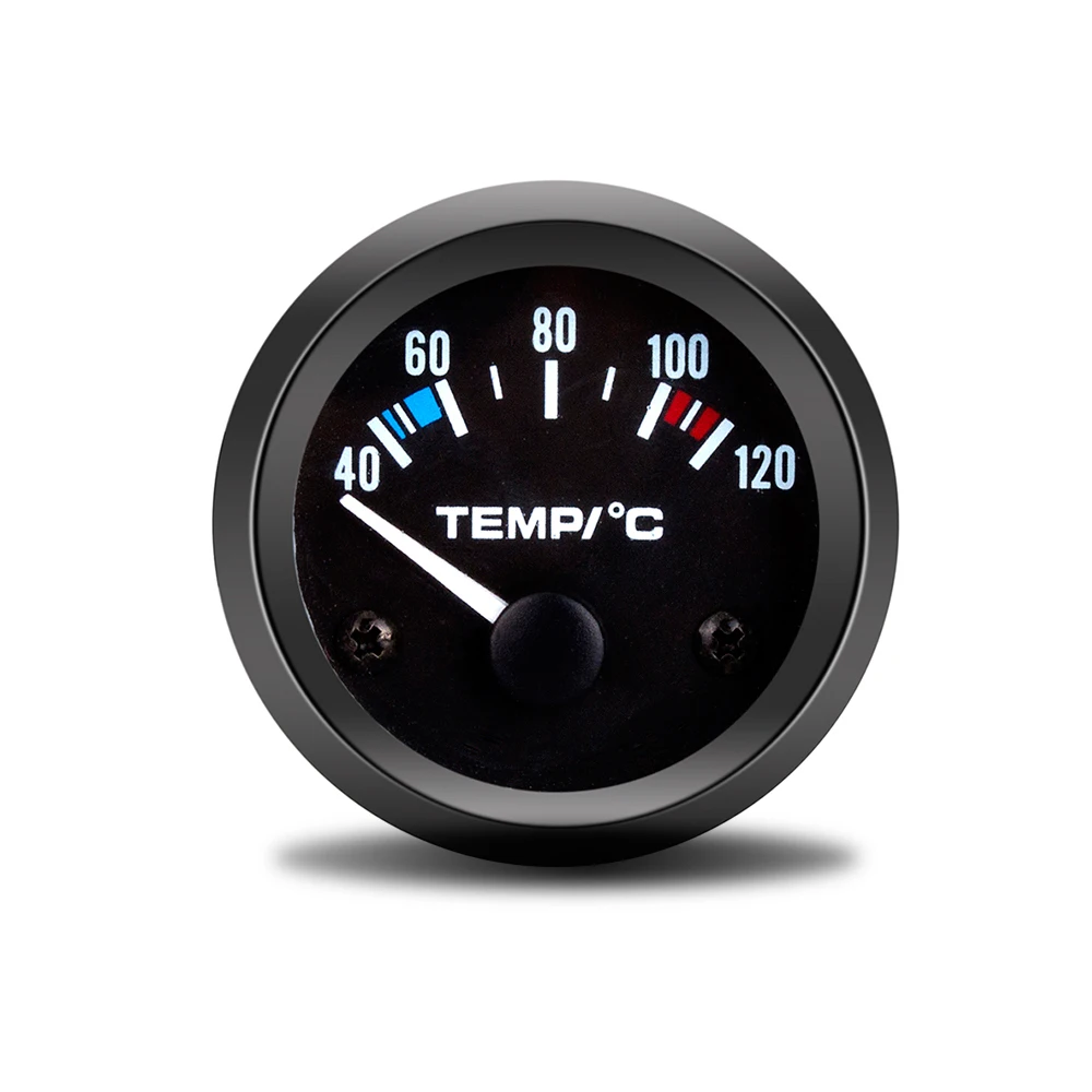 Indicatore digitale da 2 "52mm Indicatore temperatura acqua per auto 40~120 gradi Celsius Temperatura 12V Strumento Lunetta nera 40-120 ℃ Indicatore della temperatura dell'acqua