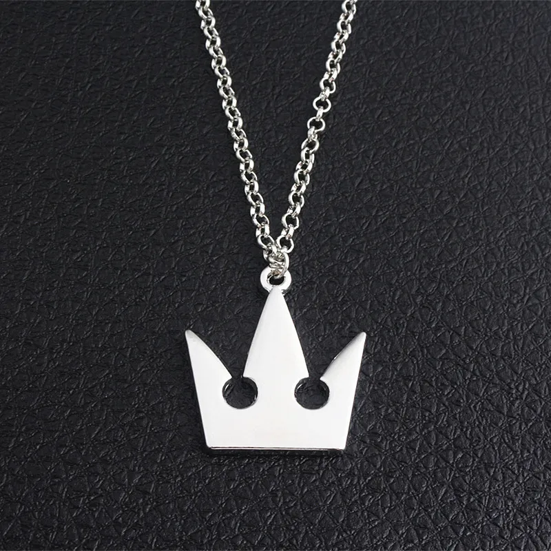 Gioco Kingdom Hearts Collana con ciondolo a catena Sora Portachiavi Corona con ciondolo Dichiarazione Collana girocollo Donna Uomo Gioielli Cosplay