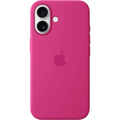 APPLE Smartphone-Hülle "iPhone 16 Silikon Case mit MagSafe" Hüllen Gr. iPhone 16, pink (fuchsia)