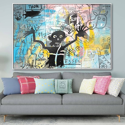 Gemälde handgemachte Pop-Art-Ölgemälde Kunst Straßen-Graffiti-Wandkunst Ölgemälde Graffiti-Kunst Pop-Art-Gemälde Wanddekoration für Wohnzimmer Büro Wandkunstgemälde