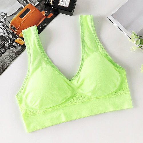 Damen Leichte Unterstützung Sport Bustier bh Sport-BH Bustier Rückenfrei BH-Oberteil Gefüttert Fitness Freizeit Sport Laufen Atmungsaktiv Leichtgewichtig Weich Melonen-Rot Schwarz Weiß Einfarbig Image