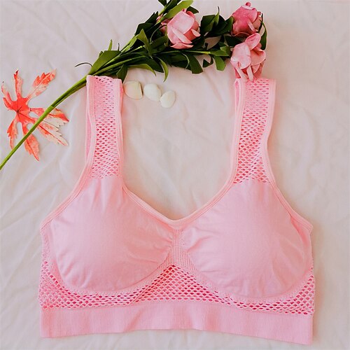 Damen Leichte Unterstützung Sport Bustier bh Sport-BH Bustier Rückenfrei BH-Oberteil Gefüttert Fitness Freizeit Sport Laufen Atmungsaktiv Leichtgewichtig Weich Schwarz Weiß Rosa Einfarbig Image