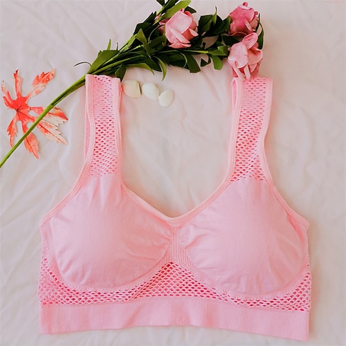 Damen Leichte Unterstützung Sport Bustier bh Sport-BH Bustier Rückenfrei BH-Oberteil Gefüttert Fitness Freizeit Sport Laufen Atmungsaktiv Leichtgewichtig Weich Schwarz Weiß Rosa Einfarbig Image