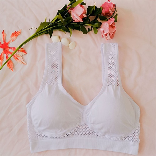 Damen Leichte Unterstützung Sport Bustier bh Sport-BH Bustier Rückenfrei BH-Oberteil Gefüttert Fitness Freizeit Sport Laufen Atmungsaktiv Leichtgewichtig Weich Schwarz Weiß Rosa Einfarbig Image
