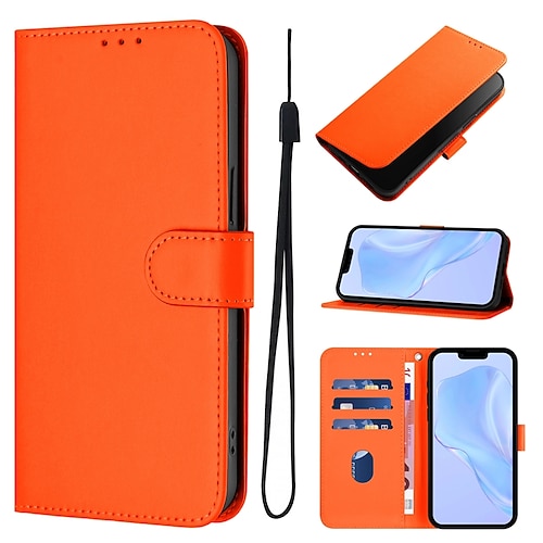 Handy Hülle Handyhüllen Für iPhone 17 Pro Max 17 Air 16 15 14 Pro Max Plus 16e 13 12 11 Pro Max Mini Flip-Cover Mit Ständer Magnetisch Unterstützt kabelloses Laden Retro TPU PU-Leder Image