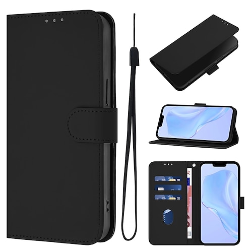 Handy Hülle Handyhüllen Für iPhone 17 Pro Max 17 Air 16 15 14 Pro Max Plus 16e 13 12 11 Pro Max Mini Flip-Cover Mit Ständer Magnetisch Unterstützt kabelloses Laden Retro TPU PU-Leder Image