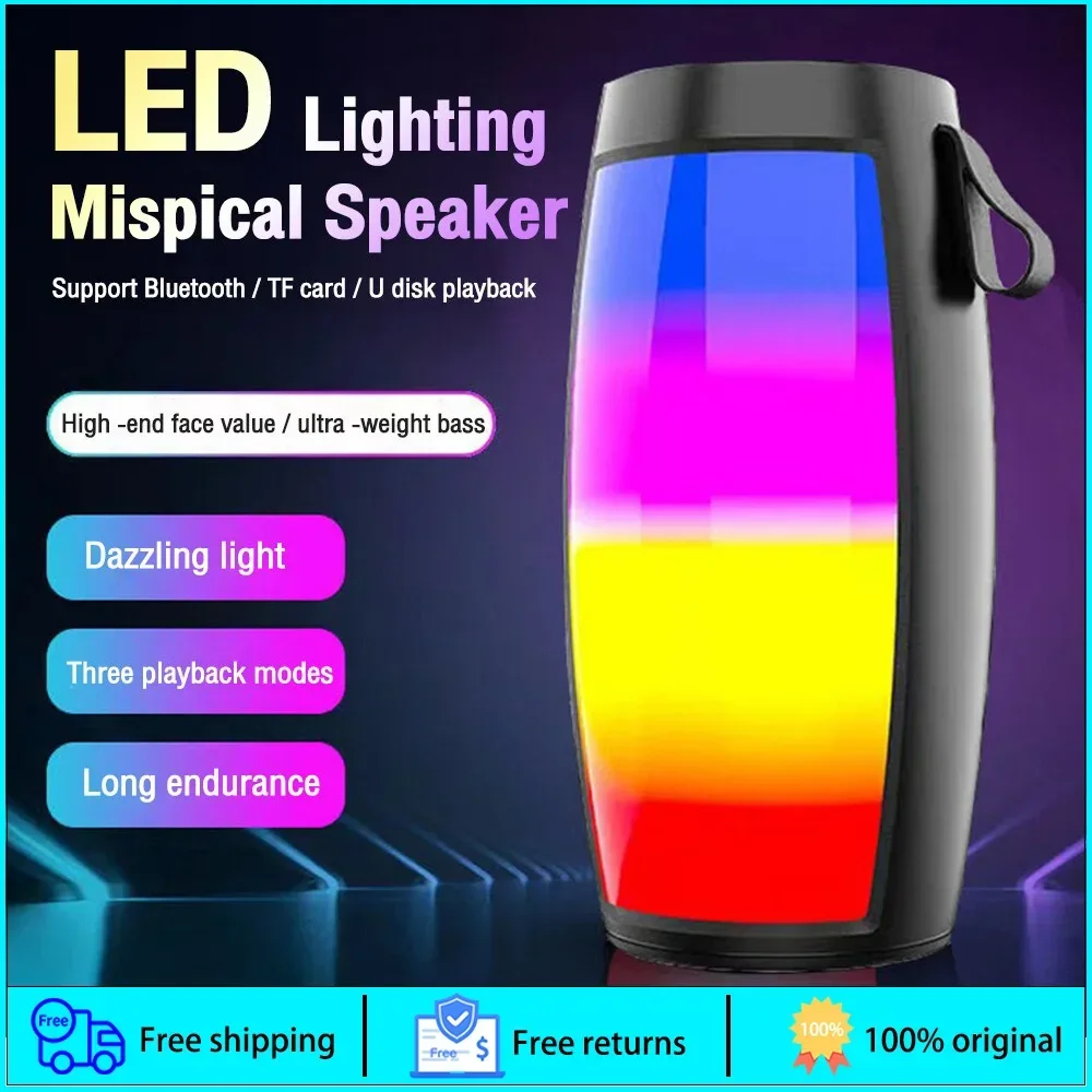 1202 Altoparlanti Bluetooth senza fili Home Outdoor Piccolo altoparlante portatile Subwoofer Car Audio Bass Lettore MP3 Sistema audio Luci a LED
