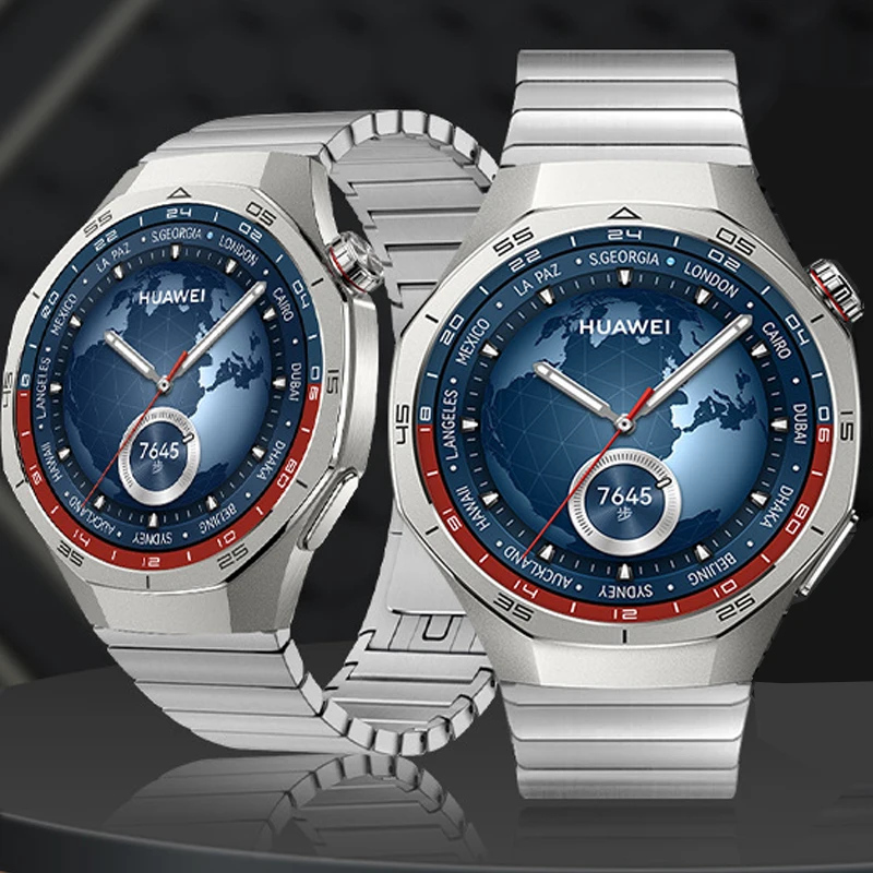 Luxuriöses 22-mm-Edelstahl-Uhrenarmband für Huawei Watch GT5 GT5Pro GT4 GT3 GT2 GT2E 46 mm Armband für Huawei Watch 4 3 Pro-Armband Image