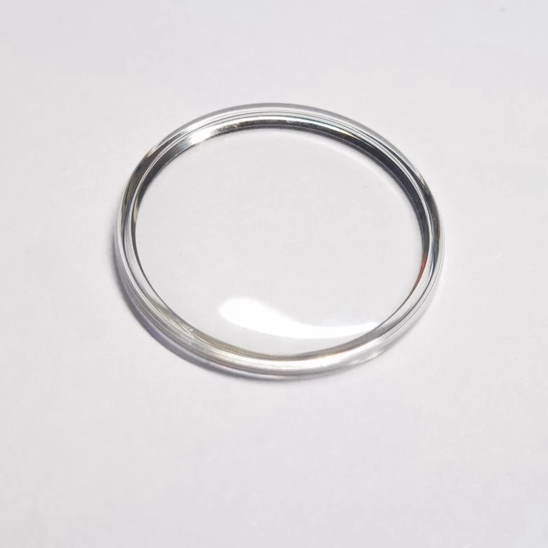 Uhrenglas in Kunststoffdeckelform mit silbernem Ring, 29,9 mm-31,9 mm Durchmesser Image