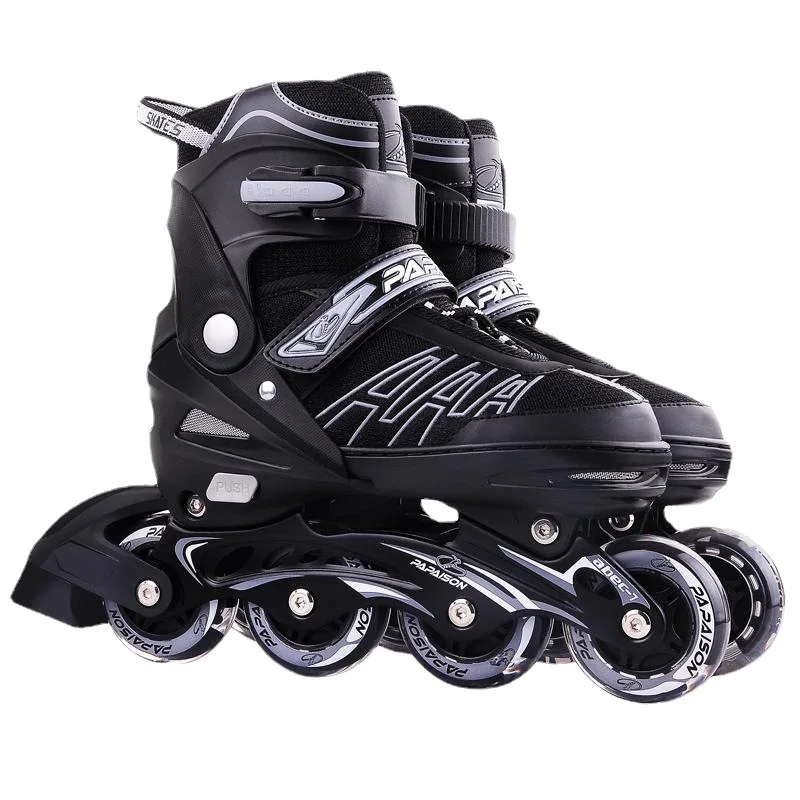 Einstellbare Größe 27–44 Inline-Skates für Anfänger, Jungen und Mädchen, blinkende 4-Räder-Rollschuh-Schuhe-Set für Erwachsene, Outdoor-Skating-Turnschuhe Image