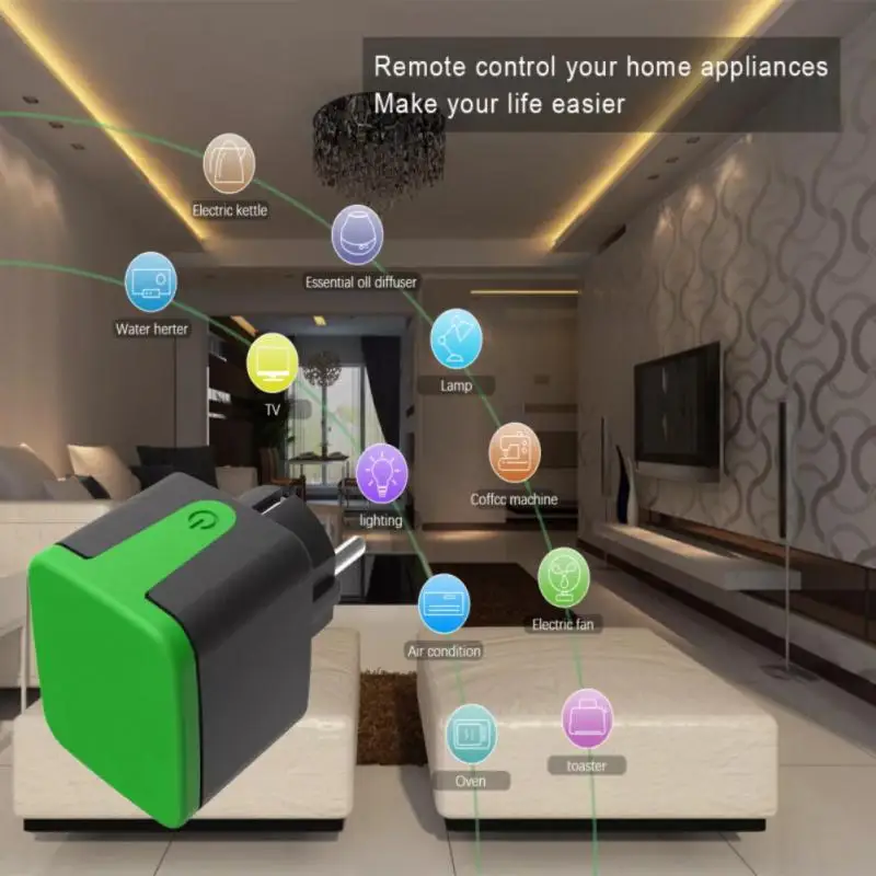 Wifi Tuya Smart Outdoor Steckdose IP44 Wasserdichte Drahtlose Fernbedienung Stecker EU 16A Unterstützung Szene Verknüpfung Alexa Home Vocie Image