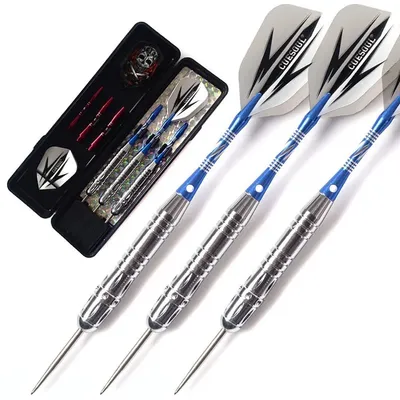 Cuesoul hochwertige 20/22 Gramm Stahls pitze Messing fässer Darts mit 6 x blauen Aluminium Dart