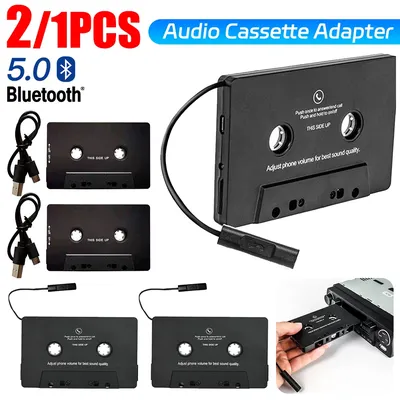 Bluetooth AUX Audio Adapter Car Wireless Cassette Tape BT 5.0 Converter Universal AutoCar Tape AAC