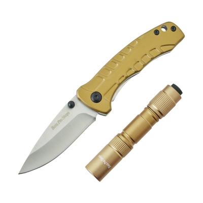 Bass Pro Shops Outdoor Essentials Flashlight and Folding Knife Combo - Olive Green