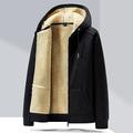 Per uomo Giacca Invernale Giacca in Pile Imbottito Giacca con Cappuccio Con zip Tasca Poliestere Foderato in pile Vacanza Abbigliamento quotidiano Data Regolare Moda Casual Confortevole Calore Termico