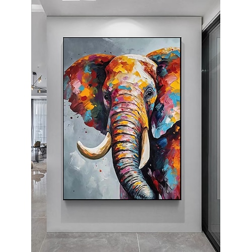 dipinto a mano elefante tela pittura a olio grande arte murale arte contemporanea estetica decorazione decorazione della casa regalo di inaugurazione della casa dea senza cornice