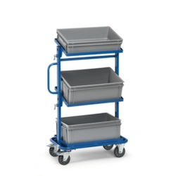 Fetra Etagenwagen, Tragl. 200kg, Ladefl. LxB 600x400mm, 3 Etagen, Böden offen, neigbar Image