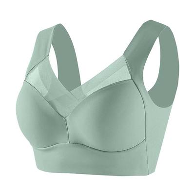 Women's Medium Support Running Bra Wirefree Molded Cup Top Padded Plus Size Fitness Gym Workout Leisure Sports Breathable Soft Seamless Mesh Dark Grey Light Coffee Watermelon Red Solid Colored