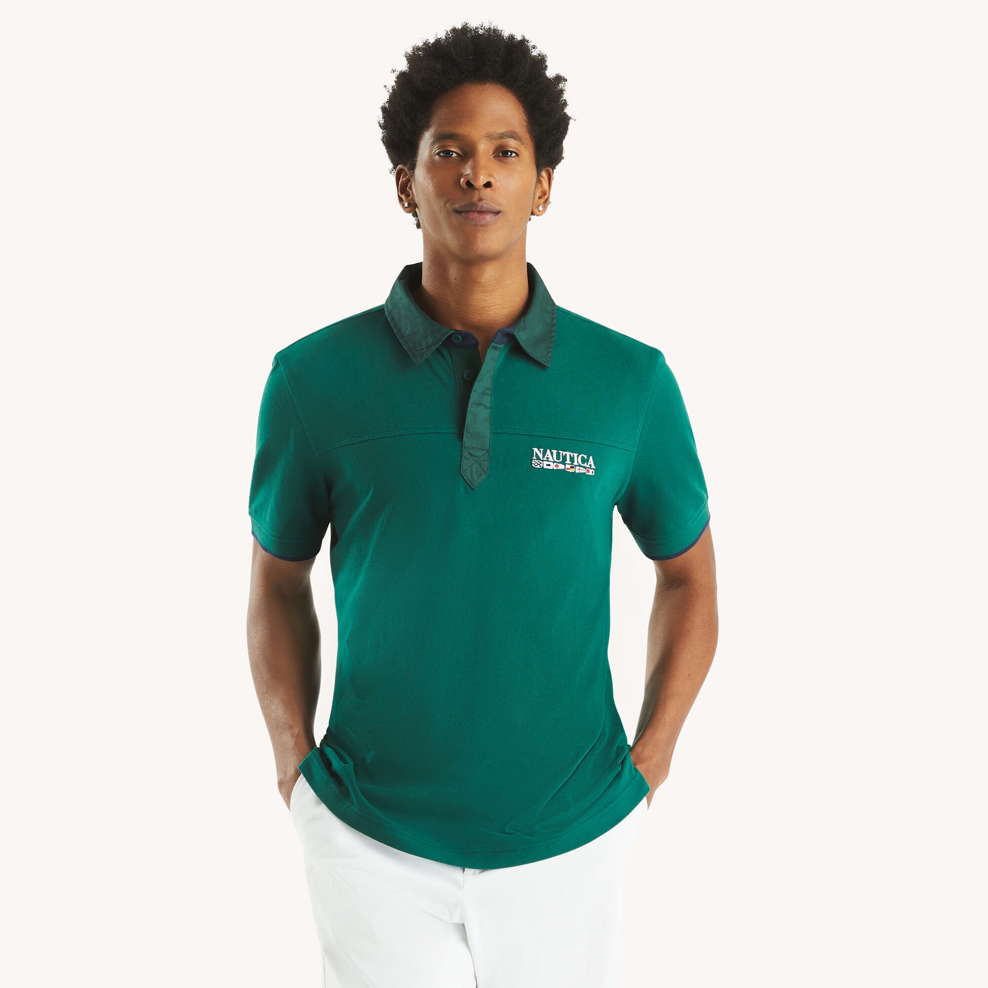 Nautica Men's Classic Fit Polo 327 (Cosmic Fern), L