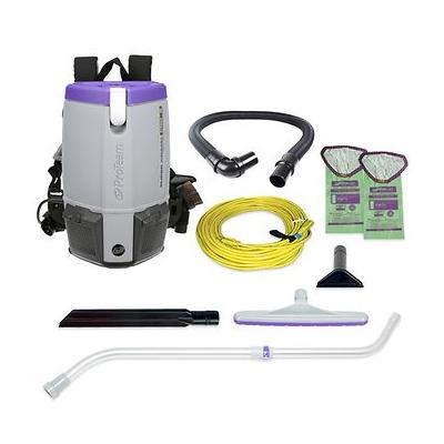 ProTeam Pro 6 Backpack Vacuum #107310 with 1.5 inch Xover Floor Tool Kit D #107100