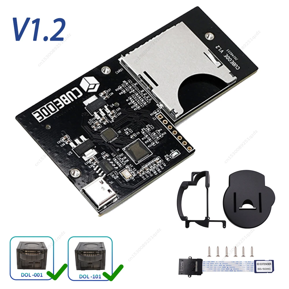 Cubeode v2.0 optischer laufwerk emulator mit halterung kit für ngc gamecube spielkonsole original dvd laufwerk, kein sd2sp2/sdgecko Image