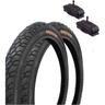 Ecovelo - 2 copertoni nero 20 x 1.75 (47-406) + 2 camere d'aria america schrader city bike bici