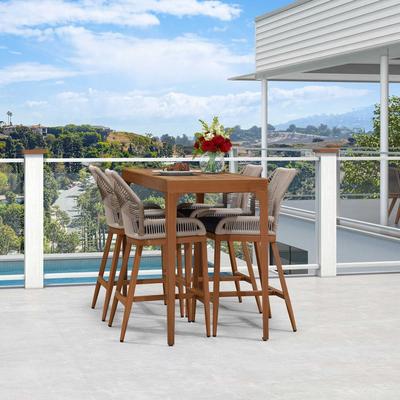 PURPLE LEAF Patio Outdoor Bar Table Rectangle Aluminum Dining Table,Coffee Kitchen Breakfast Outdoor Bar Table - N/A