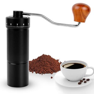 12 levels portable black stripe aviation aluminum bean coffee grinder