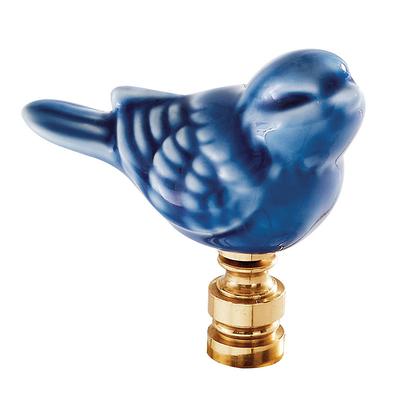 Porcelain Bird Lamp Finial - Blue - Ballard Designs