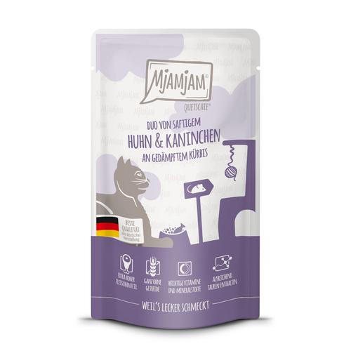 Sparpaket 24x125g MjAMjAM Quetschie Huhn & Kaninchen Katzenfutter nass