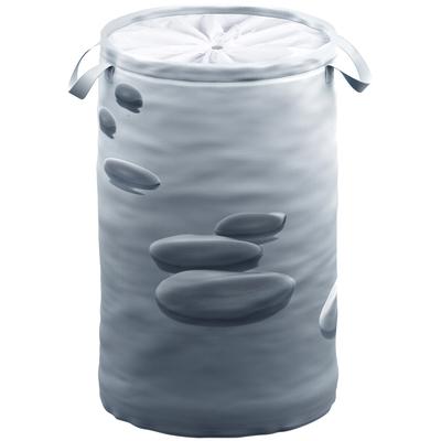 Wäschekorb SANILO "Black Stones", schwarz, H:55cm Ø:37cm, Polyester, Wäschesammler Image