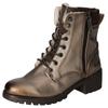 Schnürboots MUSTANG SHOES, Damen, Gr. 39, gold (gold used), Lederimitat, used, casual, Schuhe, Schnürstiefelette, Blockabsatz, in Metallic-Optik, schmale Form