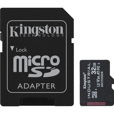 KINGSTON Speicherkarte "INDUSTRIAL microSD 32GB + SD Adapter" Speicherkarten Gr. 32 GB, schwarz