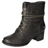 Stiefelette MUSTANG SHOES, Damen, Gr. 37, grau (graphit, used), Lederimitat, klassisch, Schuhe, Bikerboots, Stiefelette mit Innenreißverschluss