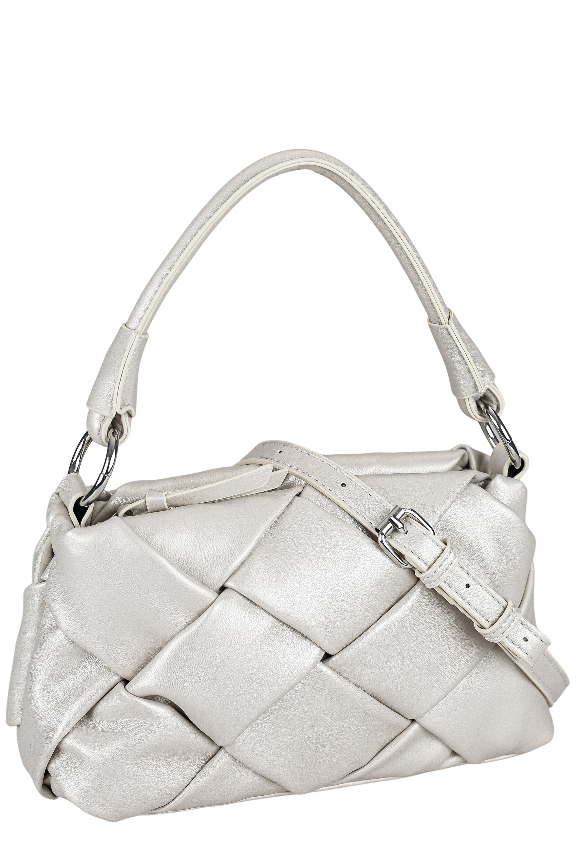 Schultertasche "Giorgia", Damen, Gr. B/H/T: 25cm x 15cm x 10cm onesize, beige (creme), Polyurethan (PU), COLLEZIONE ALESSANDRO, Taschen Schultertasche, Elegante Flechttasche mit Trageriemen