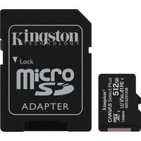 KINGSTON Speicherkarte Canvas Select Plus microSD 512GB + ADP, schwarz, 512 GB, Speicherkarten