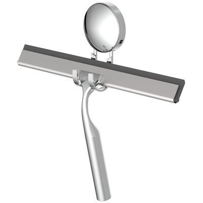Duschabzieher EISL, grau (chromfarben), B:25cm H:2cm L:16cm, Acrylnitril-Butadien-Styrol (ABS), Wasserabzieher, Wandmontage, zum bohren oder kleben, mit auswechselbarer Gummilippe