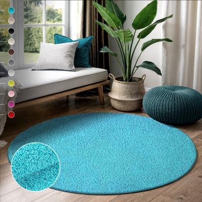 Hochflor-Teppich SANAT "LOCA", blau (aquablau), H:30mm Ø:200cm, Kunstfaser, Teppiche, Wohnzimmer, Langflor, Shaggy, Schlafzimmer Image
