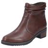 Stiefelette RIEKER, Damen, Gr. 39, lila (marrone), Lederimitat, klassisch, Schuhe, Boots, Blockabsatz, slouchy Schaft, mit Innenreißverschluss