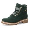 Winterboots TAMARIS, Damen, Gr. 38, grün, Nubukleder, unifarben, casual, Schuhe, Blockabsatz, Schnürboots, Outdoorschuh mit Duo-Tex-Ausstattung