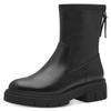 Stiefelette MARCO TOZZI "POLI", Damen, Gr. 36, schwarz, Lederimitat, unifarben, klassisch, Schuhe, Blockabsatz, Boots mit Zierreißverschluss an der Ferse
