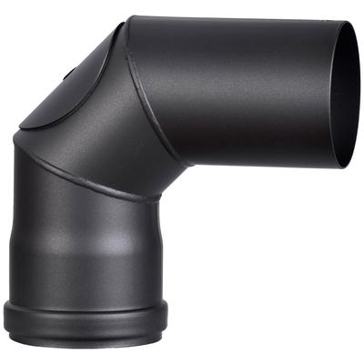 Ofenrohr FIREFIX, schwarz, B:9cm H:19cm L:18cm, Stahlblech, Rohre, starr, mit Tür Image