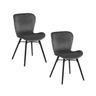 Lot De 2 Chaises Lucie En Velours Et Bois - Gris Et Noir