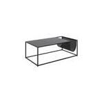 Table Basse Rectangulaire Avec Range Magazine En Mdf Et Métal - Noir