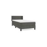 Vidaxl Lit À Sommier Tapissier Et Matelas Gris Foncé 80x200 Cm Velours